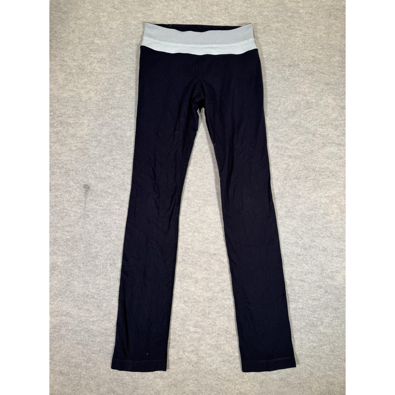 Lululemon Leggings Womens 4 Black Ankle Foldover Waist Yoga Athletic Gym Stretch